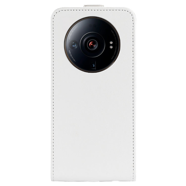 For Xiaomi 12S Ultra R64 Texture Vertical Flip Leather Phone Case(White) - Xiaomi Cases by buy2fix | Online Shopping UK | buy2fix