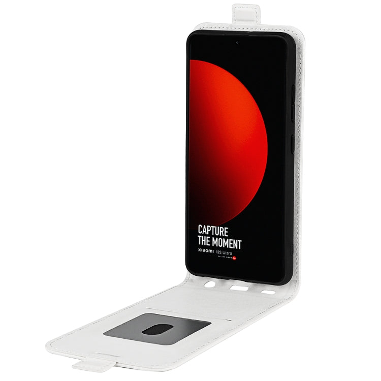 For Xiaomi 12S Ultra R64 Texture Vertical Flip Leather Phone Case(White) - Xiaomi Cases by buy2fix | Online Shopping UK | buy2fix
