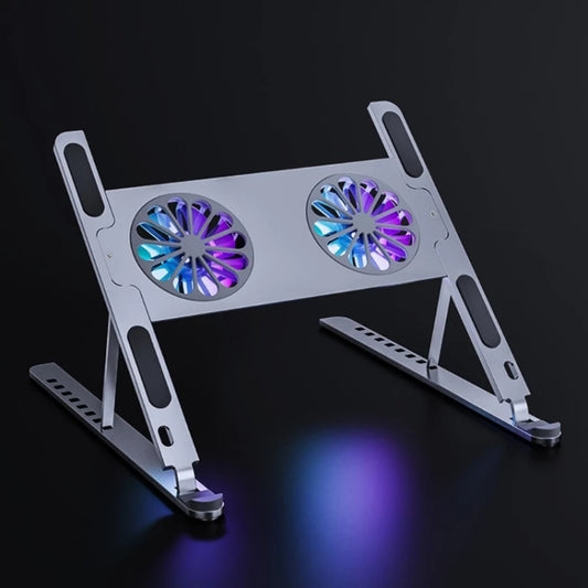 BONERUY P11F Adjustable Laptop Stand Cooling Holder with Double Fans - Cooling Pads by BONERUY | Online Shopping UK | buy2fix