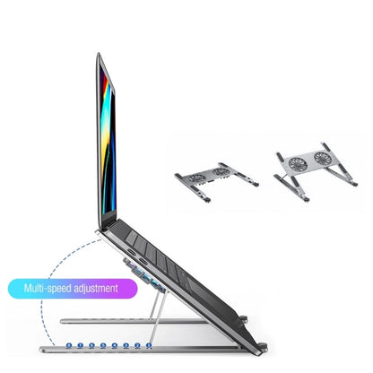 BONERUY P11F Adjustable Laptop Stand Cooling Holder with Double Fans - Cooling Pads by BONERUY | Online Shopping UK | buy2fix