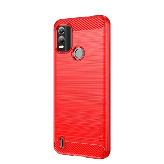 For Nokia C21 Plus MOFI Gentleness Brushed Carbon Fiber Soft TPU Case(Red) - Nokia Cases by MOFI | Online Shopping UK | buy2fix