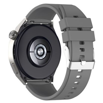For Huawei Watch GT3 46mm 22mm Protruding Head Silicone Strap Silver Buckle(Gray) - Watch Bands by buy2fix | Online Shopping UK | buy2fix
