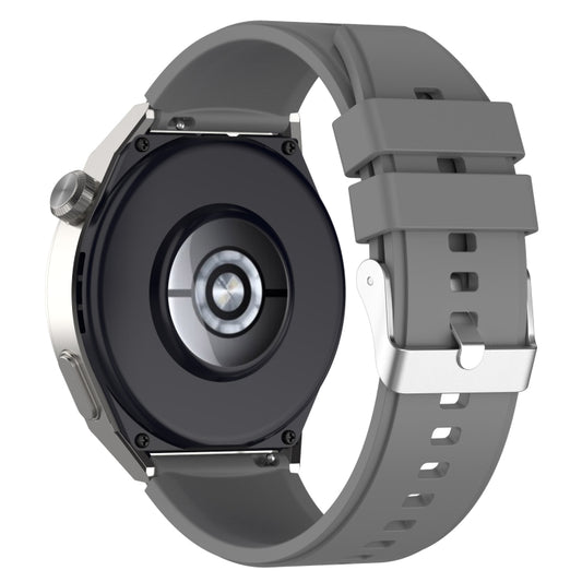 For Huawei Watch GT3 46mm 22mm Protruding Head Silicone Strap Silver Buckle(Gray) - Watch Bands by buy2fix | Online Shopping UK | buy2fix