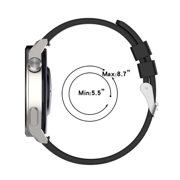 For Huawei Watch GT3 46mm 22mm Protruding Head Silicone Strap Silver Buckle(Gray) - Watch Bands by buy2fix | Online Shopping UK | buy2fix