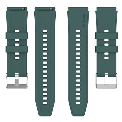 For Huawei Watch 3 / Watch3 Pro 22mm Protruding Head Silicone Strap Silver Buckle(Dark Green) by buy2fix