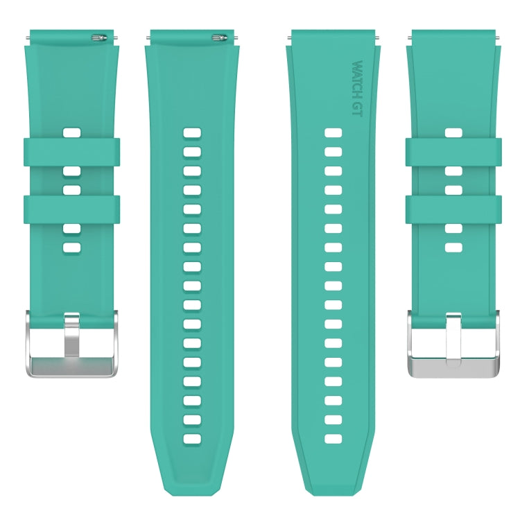 For Huawei Watch GT2 Pro / GT2e 22mm Protruding Head Silicone Strap Silver Buckle(Teal Green) by buy2fix