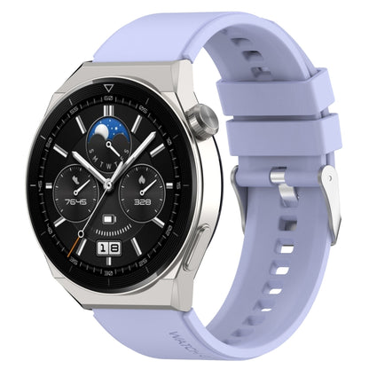 For Huawei Watch GT2 Pro / GT2e 22mm Protruding Head Silicone Strap Silver Buckle(Purple) by buy2fix