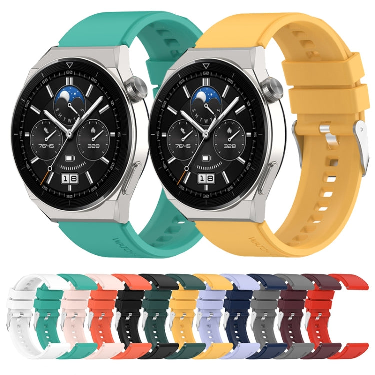 For Huawei Watch GT2 Pro / GT2e 22mm Protruding Head Silicone Strap Silver Buckle(Wine Red) by buy2fix