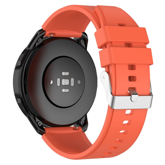 Protruding Head Silicone Strap Silver Buckle For Samsung Galaxy Watch 42mm 20mm(Orange) - Watch Bands by buy2fix | Online Shopping UK | buy2fix