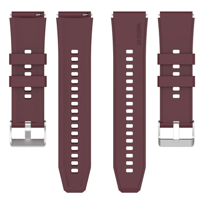 Protruding Head Silicone Strap Silver Buckle For Samsung Galaxy Watch 42mm 20mm(Wine Red) - Watch Bands by buy2fix | Online Shopping UK | buy2fix