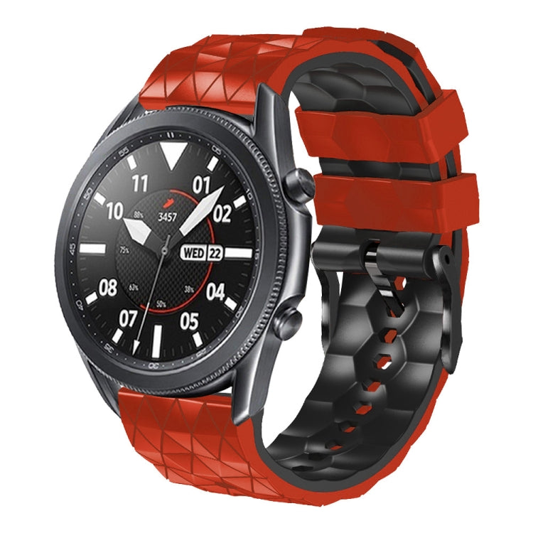 For Huawei Watch GT3 46mm 22mm Football Pattern Two-Color Silicone Strap(Red+Black) by buy2fix