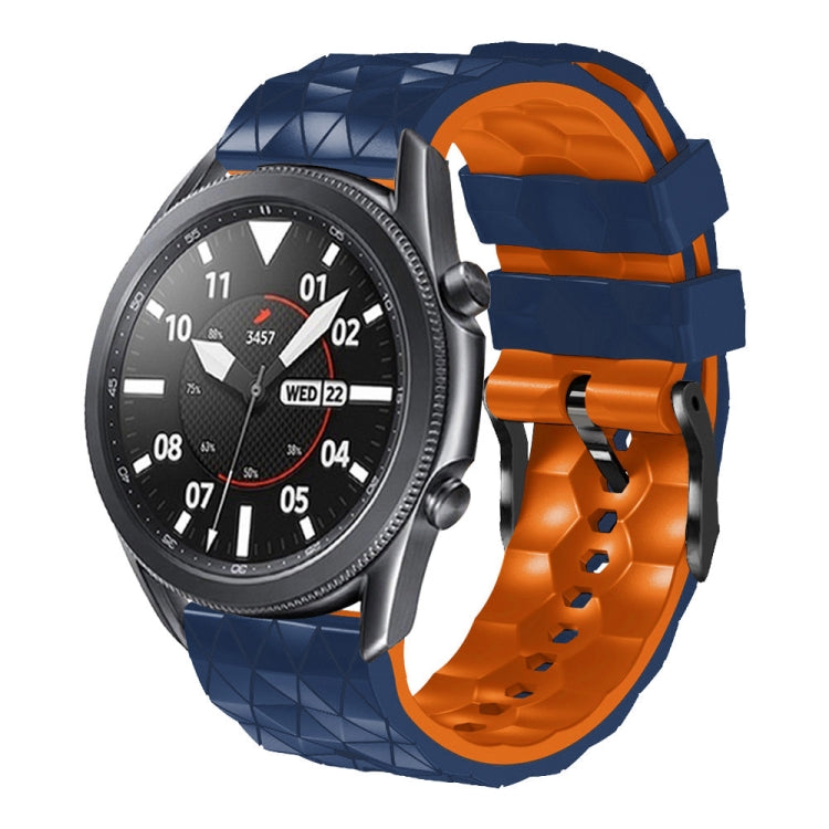 For Huawei Watch GT3 46mm 22mm Football Pattern Two-Color Silicone Strap(Midnight Blue + Orange) by buy2fix