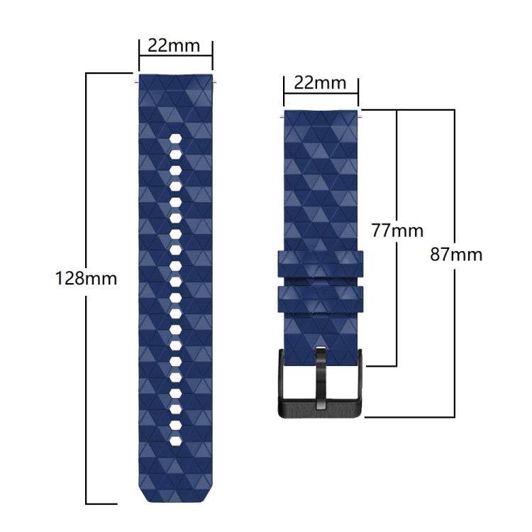 For Honor Magic Watch 2 46mm 22mm Football Pattern Two-Color Silicone Strap(Blue+Black) by buy2fix