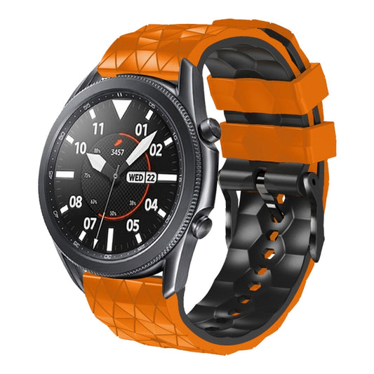 For Amazfit GTR 2e 22mm Football Pattern Two-Color Silicone Strap(Orange+Black) - Watch Bands by buy2fix | Online Shopping UK | buy2fix