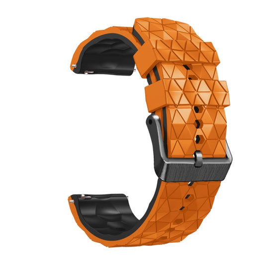 For Amazfit GTR 2e 22mm Football Pattern Two-Color Silicone Strap(Orange+Black) - Watch Bands by buy2fix | Online Shopping UK | buy2fix