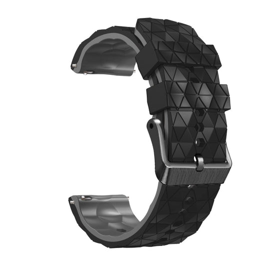 For Samsung Galaxy Watch 46mm 22mm Football Pattern Two-Color Silicone Strap(Black+Grey) - Watch Bands by buy2fix | Online Shopping UK | buy2fix