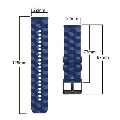 For Samsung Galaxy Watch 46mm 22mm Football Pattern Two-Color Silicone Strap(Black+Grey) - Watch Bands by buy2fix | Online Shopping UK | buy2fix