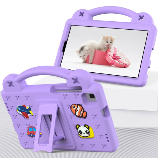 For Samsung Galaxy Tab A7 Lite 8.7 2021 T220/T225 Handle Kickstand Children EVA Shockproof Tablet Case(Lighte Purple) - Tab A7 Lite T220 / T225 by buy2fix | Online Shopping UK | buy2fix