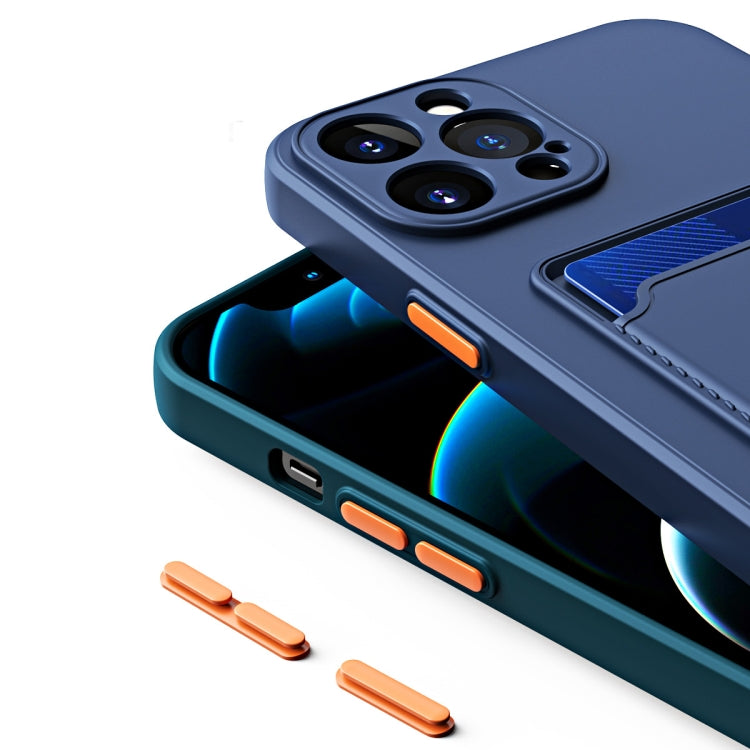 For iPhone 14 Pro Max Skin Feel Card Color Button TPU Case (Orange) - iPhone 14 Pro Max Cases by buy2fix | Online Shopping UK | buy2fix