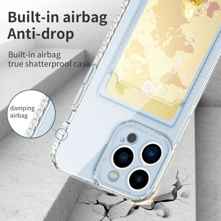 For iPhone 14 Pro Max Card Bag Clear TPU Phone Case (Transparent) - iPhone 14 Pro Max Cases by buy2fix | Online Shopping UK | buy2fix