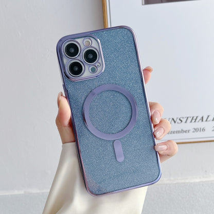 For iPhone 14 Pro Max Plating Magsafe Glitter Phone Case For iPhone14 Pro Max(Purple) - iPhone 14 Pro Max Cases by buy2fix | Online Shopping UK | buy2fix
