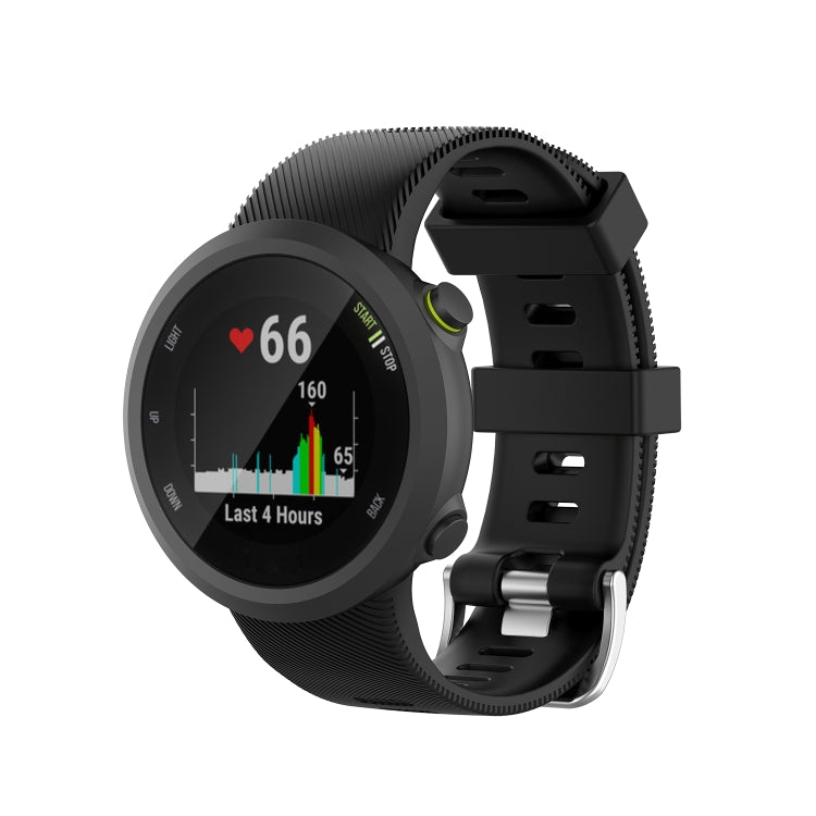 For Garmin Forerunner 45 / Forerunner 45S Universal Twill Solid Color Silicone Watch Band(Black) - Watch Bands by buy2fix | Online Shopping UK | buy2fix