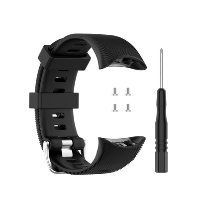 For Garmin Forerunner 45 / Forerunner 45S Universal Twill Solid Color Silicone Watch Band(Black) - Watch Bands by buy2fix | Online Shopping UK | buy2fix