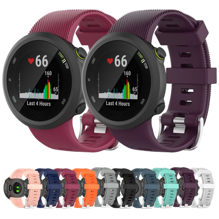 For Garmin Forerunner 45 / Forerunner 45S Universal Twill Solid Color Silicone Watch Band(Black) - Watch Bands by buy2fix | Online Shopping UK | buy2fix