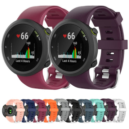 For Garmin Forerunner 45 / Forerunner 45S Universal Twill Solid Color Silicone Watch Band(Black) - Watch Bands by buy2fix | Online Shopping UK | buy2fix