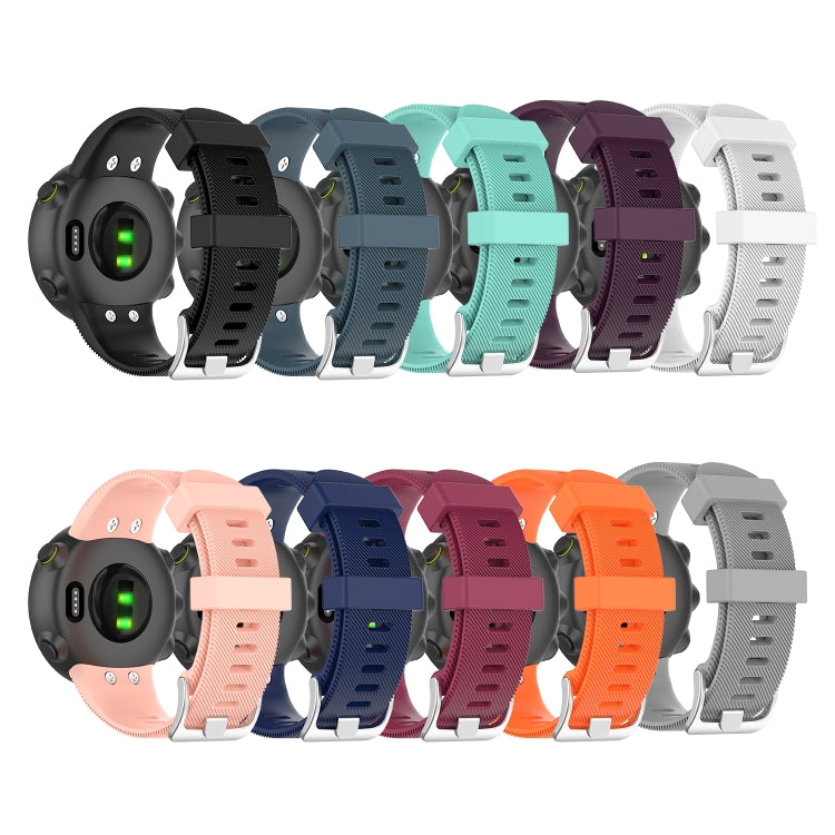 For Garmin Forerunner 45 / Forerunner 45S Universal Twill Solid Color Silicone Watch Band(Black) - Watch Bands by buy2fix | Online Shopping UK | buy2fix