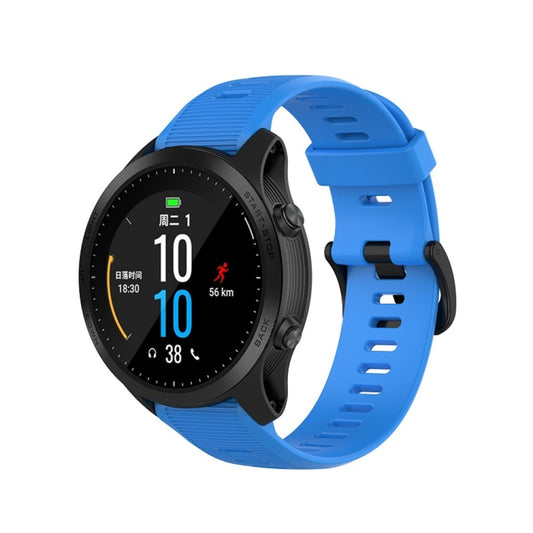 For Garmin Forerunner945 / fenix5 Plus / Approach S60 Monochrome Silicone Watch Band(Blue) - Watch Bands by buy2fix | Online Shopping UK | buy2fix