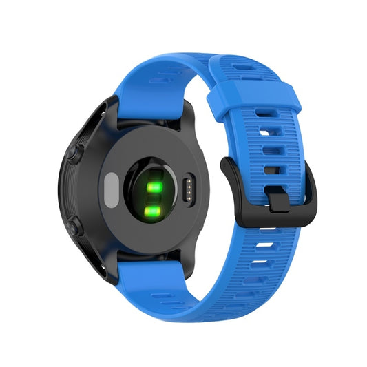 For Garmin Forerunner945 / fenix5 Plus / Approach S60 Monochrome Silicone Watch Band(Blue) - Watch Bands by buy2fix | Online Shopping UK | buy2fix