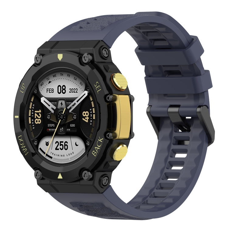 For Amazfit T-Rex 2 Silicone Leisure Watch Band(Dark Blue) - Watch Bands by buy2fix | Online Shopping UK | buy2fix