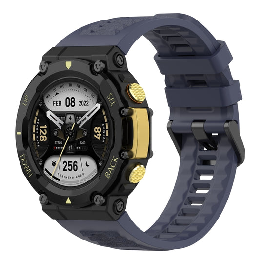 For Amazfit T-Rex 2 Silicone Leisure Watch Band(Dark Blue) - Watch Bands by buy2fix | Online Shopping UK | buy2fix