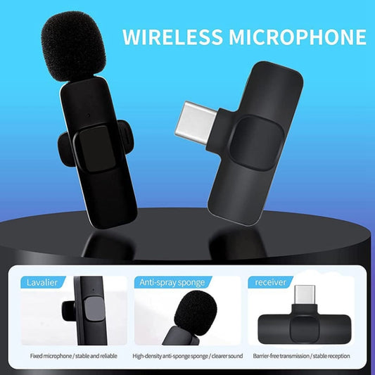 K9 2 in 1 Wireless Clip-on Auto Noise Cancelling Live Mini Microphone, Port: Type-C - Microphone by buy2fix | Online Shopping UK | buy2fix