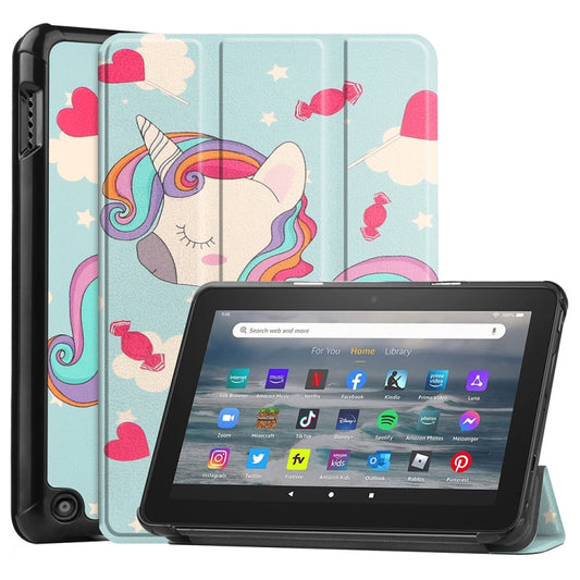 For Amazon Fire 7 12th 2022 JSM Smart Leather Tablet Case(Unicorn) - Amazon by jumper | Online Shopping UK | buy2fix