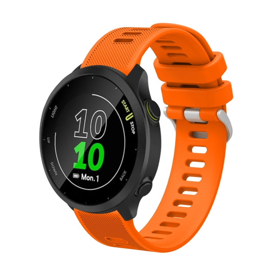 For Garmin Forerunner 245 Music 20mm Silicone Twill Watch Band(Orange) - Watch Bands by buy2fix | Online Shopping UK | buy2fix