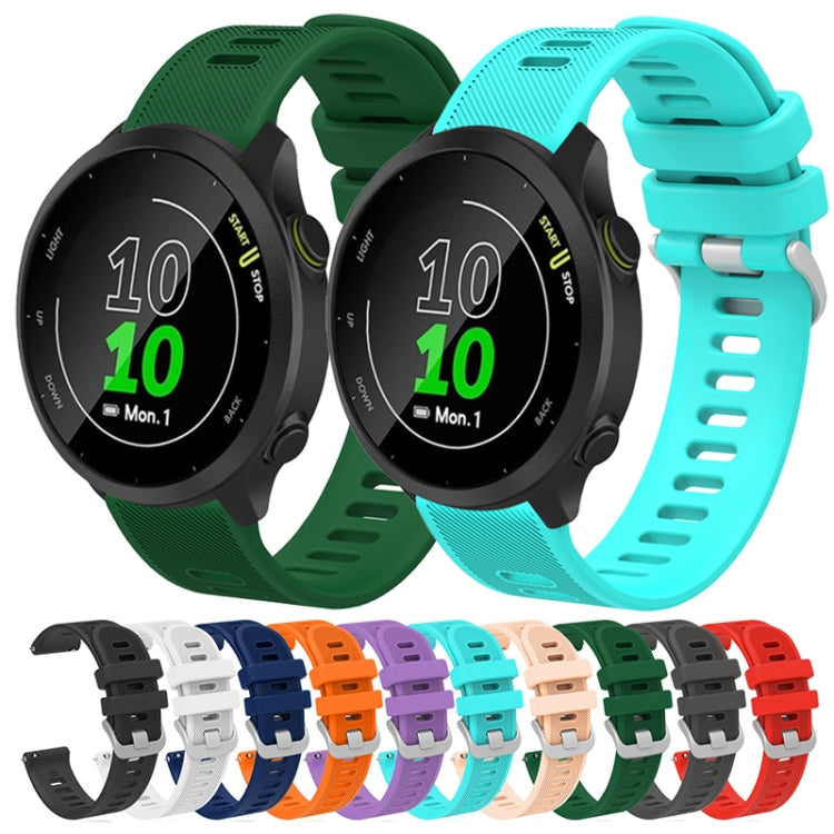For Garmin Forerunner 245 Music 20mm Silicone Twill Watch Band(Orange) - Watch Bands by buy2fix | Online Shopping UK | buy2fix