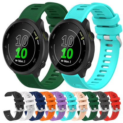 For Garmin Forerunner 245 Music 20mm Silicone Twill Watch Band(Orange) - Watch Bands by buy2fix | Online Shopping UK | buy2fix