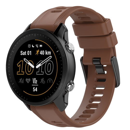 For Garmin Instinct 2 22mm Solid Color Silicone Watch Band(Coffee Color)