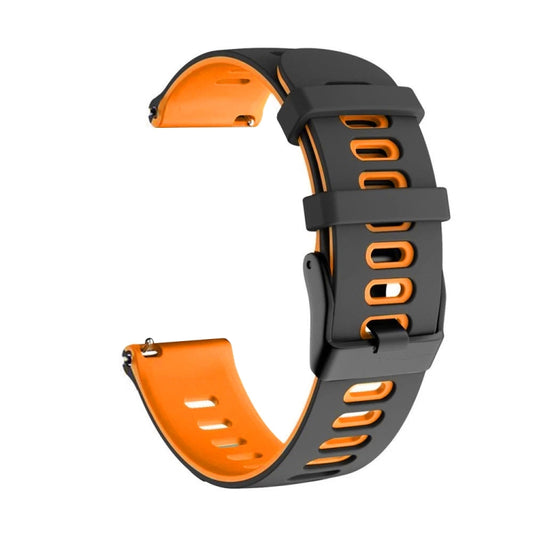For Samsung Galaxy Watch 5 Pro  45mm 20mm Two-Color Silicone Watch Band(Black+Orange) - Watch Bands by buy2fix | Online Shopping UK | buy2fix