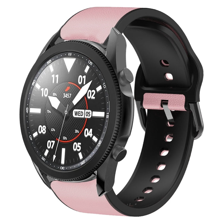 For Samsung Galaxy Watch 5 Pro 45mm Silicone Adhesive Leather Watch Band(Pink) - Watch Bands by buy2fix | Online Shopping UK | buy2fix