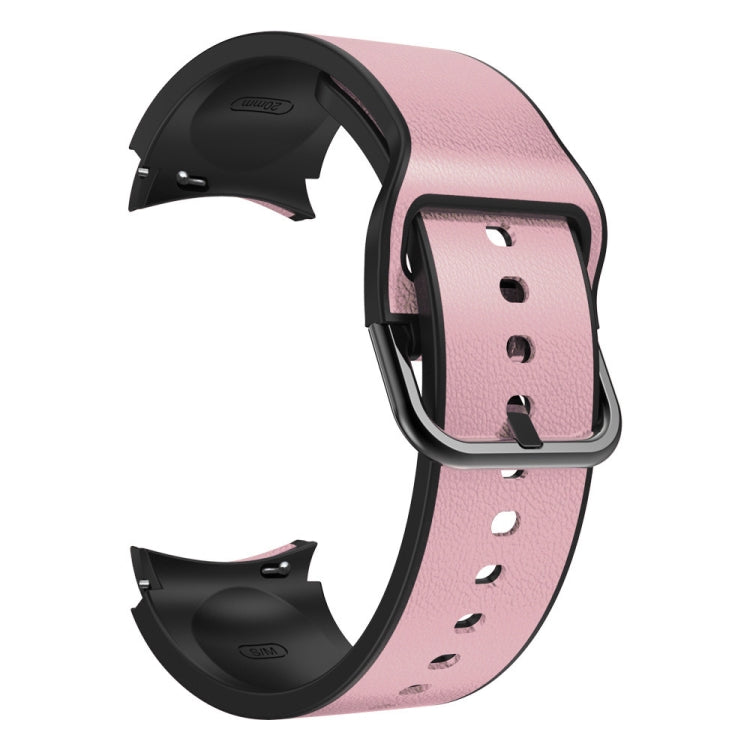 For Samsung Galaxy Watch 5 Pro 45mm Silicone Adhesive Leather Watch Band(Pink) - Watch Bands by buy2fix | Online Shopping UK | buy2fix