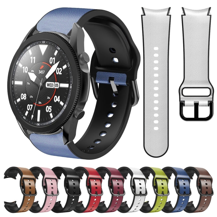 For Samsung Galaxy Watch 5 Pro 45mm Silicone Adhesive Leather Watch Band(Pink) - Watch Bands by buy2fix | Online Shopping UK | buy2fix