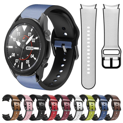 For Samsung Galaxy Watch 5 Pro 45mm Silicone Adhesive Leather Watch Band(Pink) - Watch Bands by buy2fix | Online Shopping UK | buy2fix