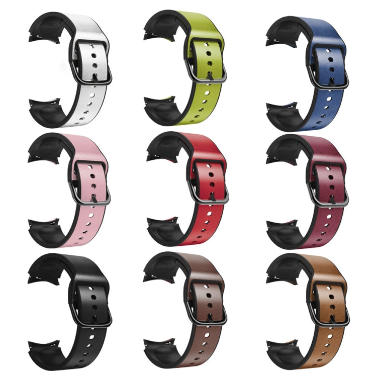 For Samsung Galaxy Watch 5 Pro 45mm Silicone Adhesive Leather Watch Band(Pink) - Watch Bands by buy2fix | Online Shopping UK | buy2fix