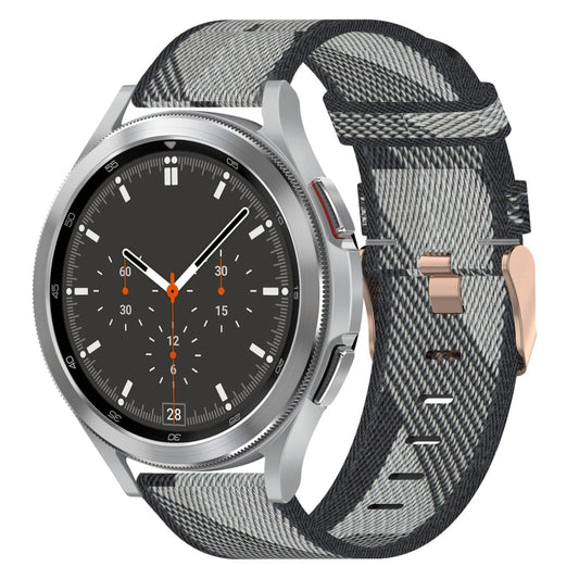 For Samsung Galaxy Watch4 Classic 46mm 20mm Nylon Woven Watch Band(Grey) - Watch Bands by buy2fix | Online Shopping UK | buy2fix