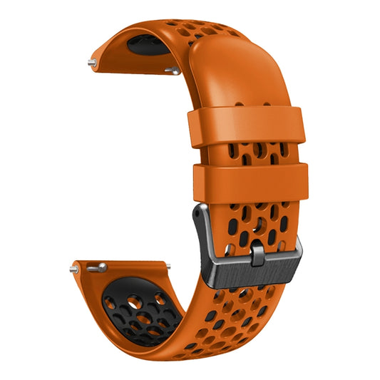 For Samsung Galaxy Watch 46mm 22mm Two-Color Breathable Silicone Watch Band(Orange+Black) - Watch Bands by buy2fix | Online Shopping UK | buy2fix