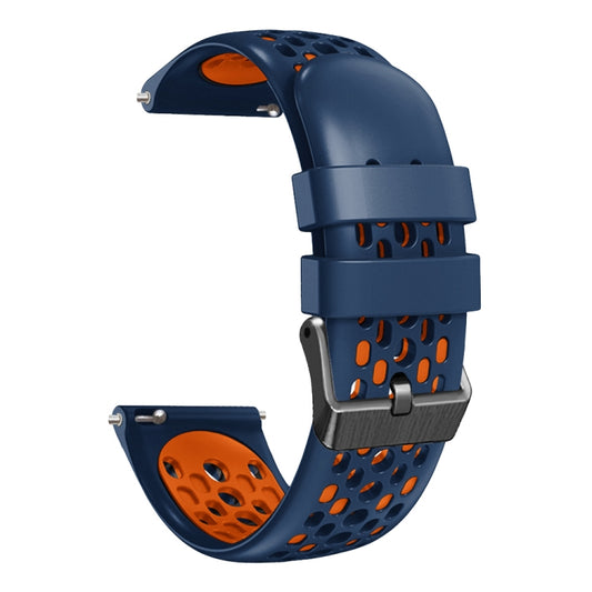 For Samsung Galaxy Watch 46mm 22mm Two-Color Breathable Silicone Watch Band(Midnight Blue+Orange) - Watch Bands by buy2fix | Online Shopping UK | buy2fix