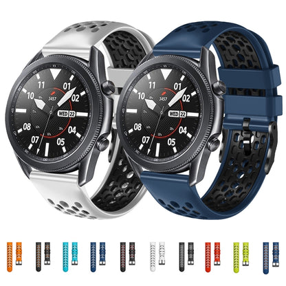 For Xiaomi MI Watch S1 22mm Two-Color Breathable Silicone Watch Band(Skyblue+Black) - Watch Bands by buy2fix | Online Shopping UK | buy2fix